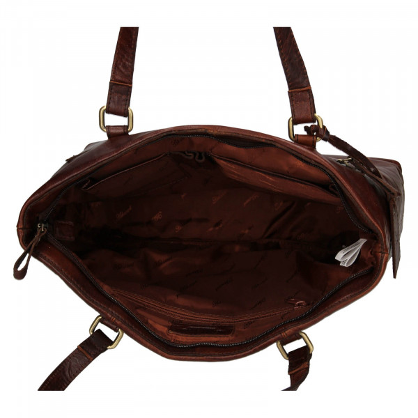 Dámská kožená kabelka Ashwood Lolita - tmavě hnědá