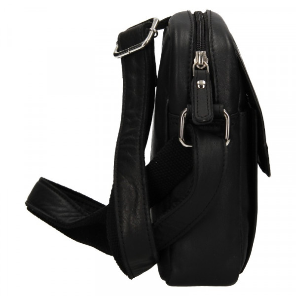 Menší pánská kožená taška přes rameno Lagen Lenis - černá