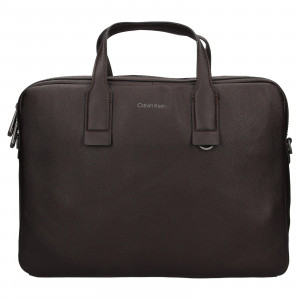 Pánská taška na notebook Calvin Klein Enrique - tmavě hnědá