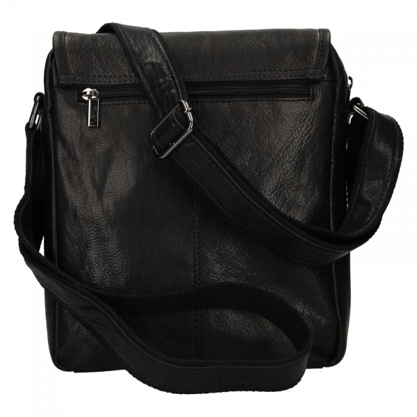 Pánská kožená taška přes rameno SendiDesign Ladis - černá