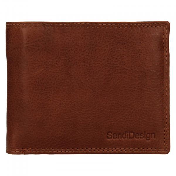 Pánská kožená peněženka SendiDesign Lopezz - koňak