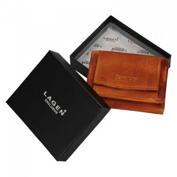 Dámská kožená slim peněženka Lagen Déborah - hnědá