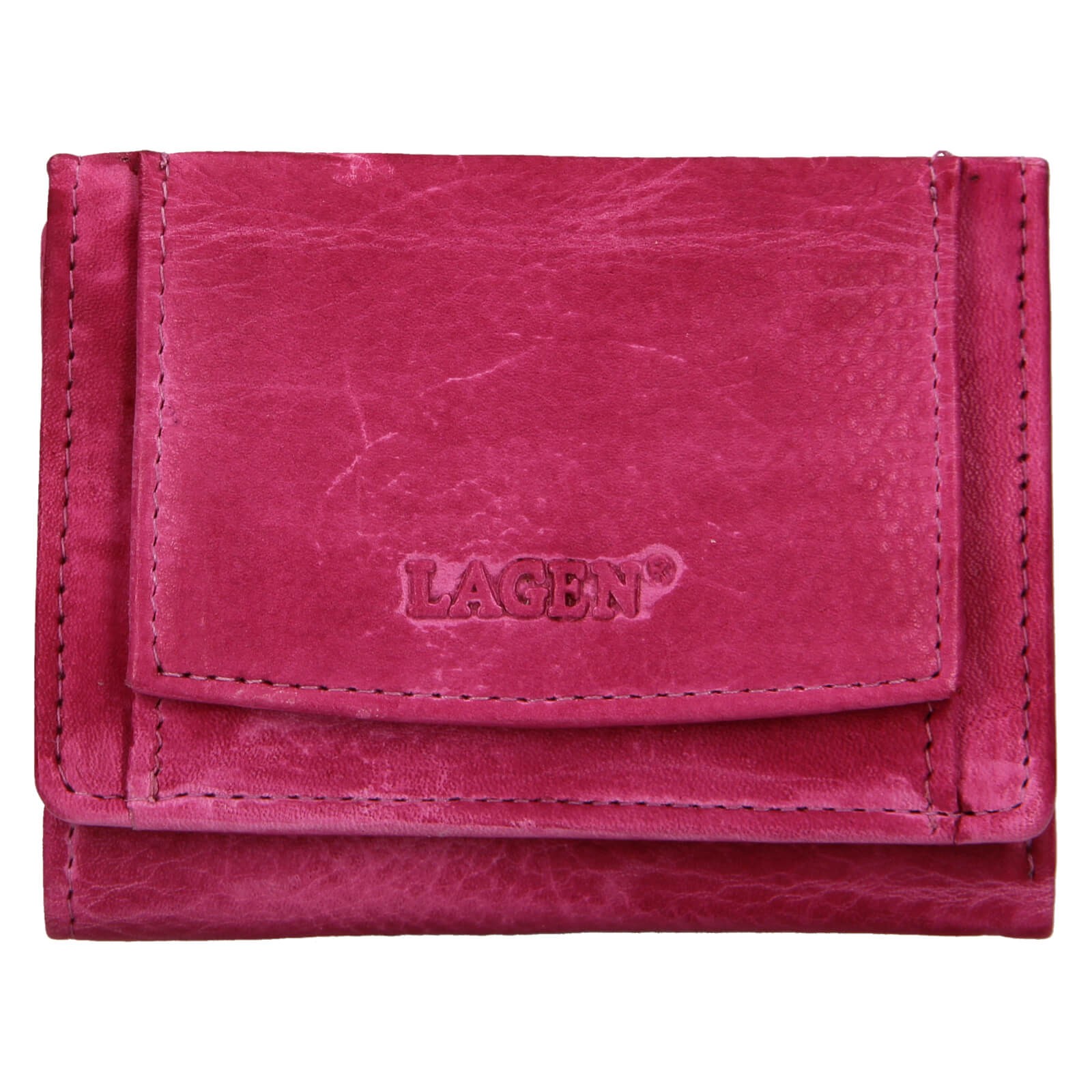 Dámská kožená slim peněženka Lagen Déborah - růžová