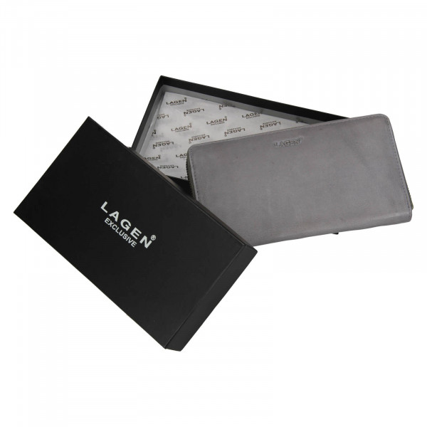 Dámská kožená peněženka Lagen Libertad - šedá