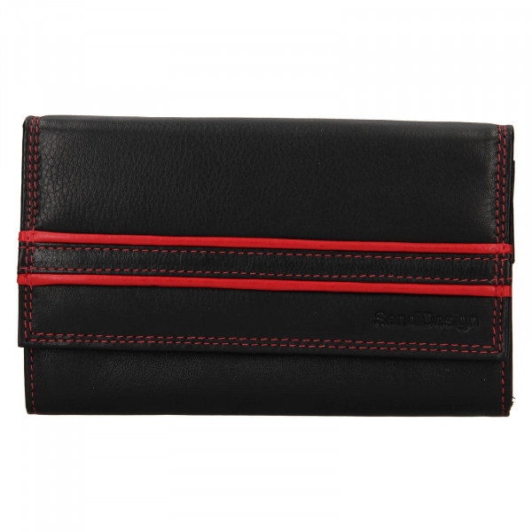 Dámská kožená peněženka SendiDesign Solena - černo-červená