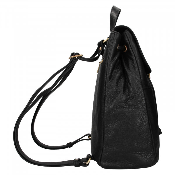 Elegantní dámský kožený batoh Hexagona Adina - černá