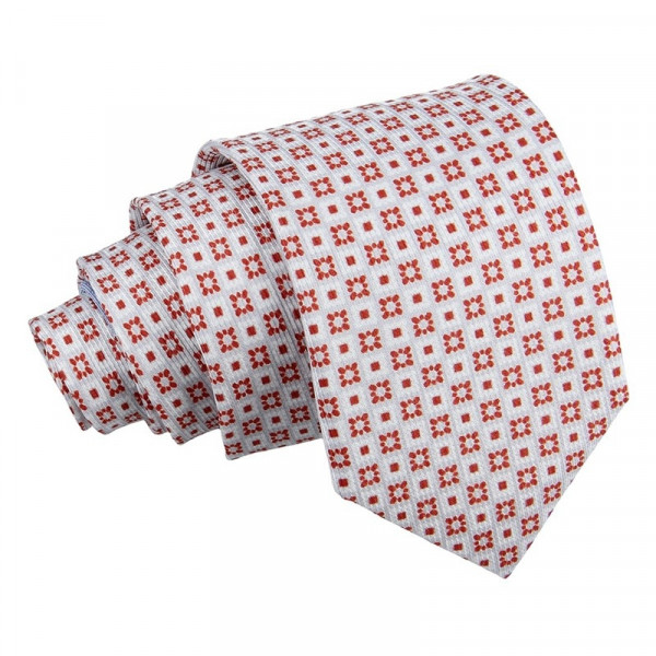 Pánská hedvábná kravata Hanio Vano - červeno-bílá