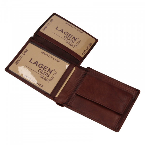 Pánská kožená peněženka Lagen Levi - hnědá