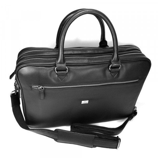 Pánská kožená taška přes rameno Hexagona 854015 - černá