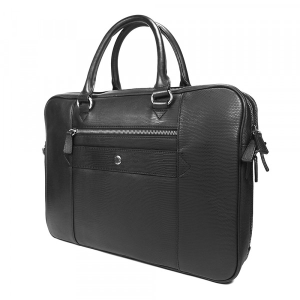 Pánská kožená taška přes rameno Hexagona 854015 - černá