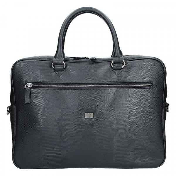 Pánská kožená taška přes rameno Hexagona 854013- černá
