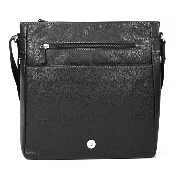 Pánská celokožená taška přes rameno Hexagona 469563 - černá