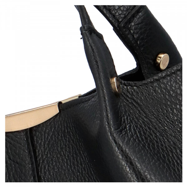Dámská kožená kabelka Delami Verona - černá