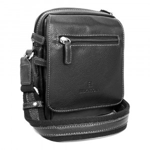 Pánská kožená taška přes rameno Hexagona 854019 - černá