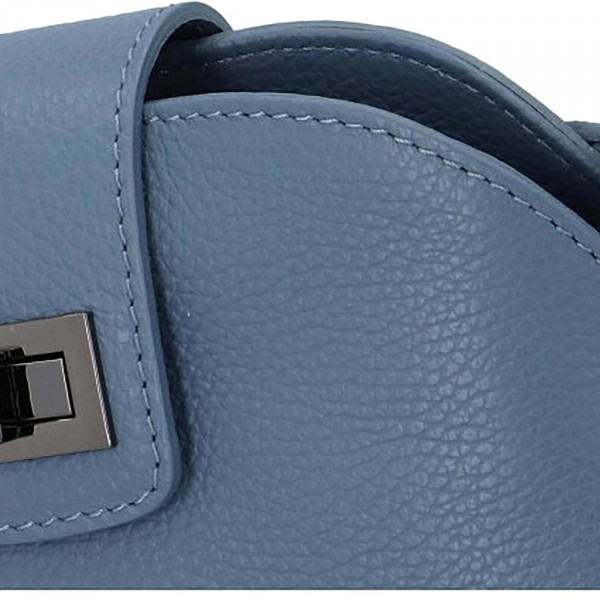 Dámská crossbody kožená kabelka Delami Lisse - modrá