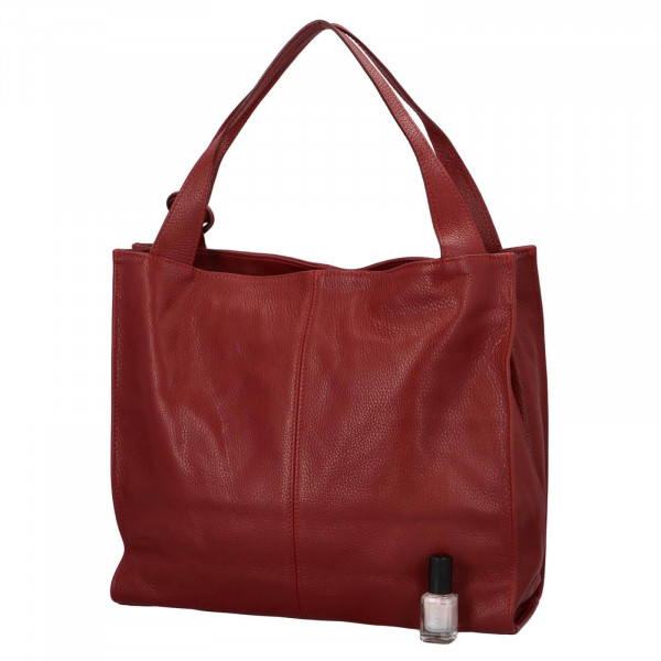 Dámská kožená kabelka Delami Camilla - tmavě červená