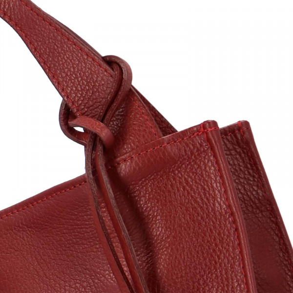 Dámská kožená kabelka Delami Camilla - tmavě červená