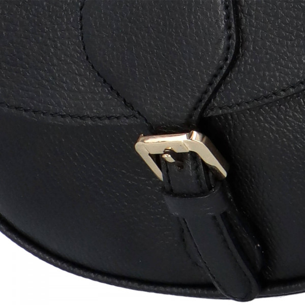 Dámská crossbody kožená kabelka Delami Nisca - černá