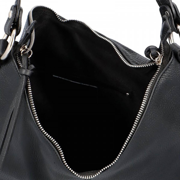 Dámská kožená kabelka Delami Babeta - černá