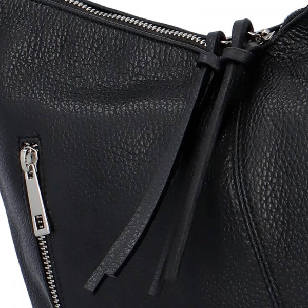 Dámská kožená kabelka Delami Babeta - černá