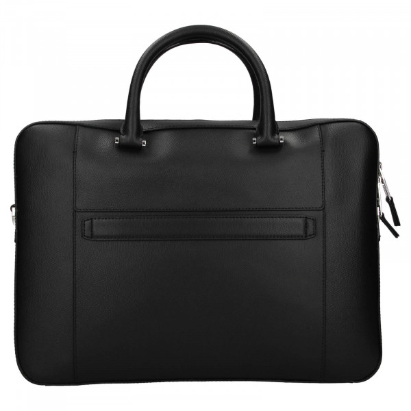Pánská kožená business taška na notebook Tommy Hilfiger Art - černá