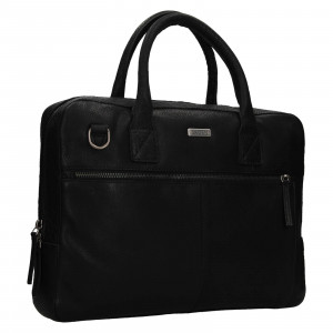 Pánská kožená business taška Lagen Daniel - černá