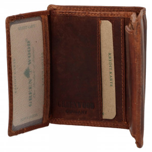 Menší pánská kožená peněženka Greenwood Jaro - hnědá
