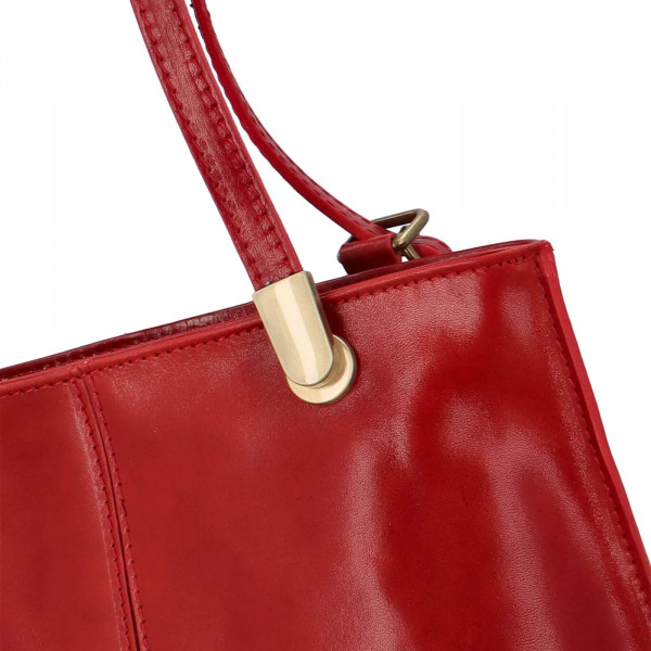 Dámská kožená batůžko-kabelka Vera Pelle Amelia - červená