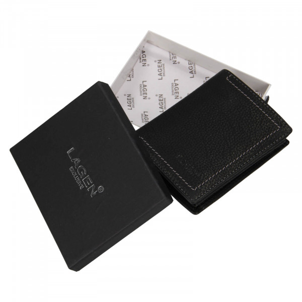 Pánská kožená peněženka Lagen Alister - černá