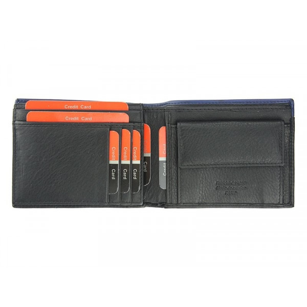 Pánská kožená peněženka Pierre Cardin Norel - černo-modrá