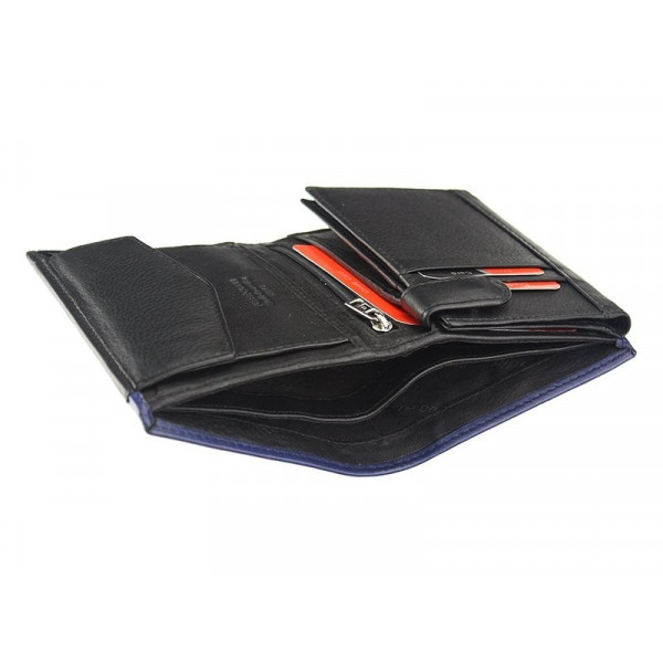 Pánská kožená peněženka Pierre Cardin Saturn - černo-červená