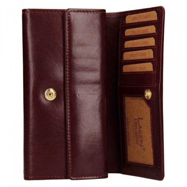 Dámská kožená peněženka Lagen Victoria - tmavě červená