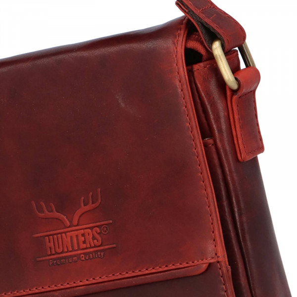 Pánská kožená taška přes rameno Hunters Vincent - vínová