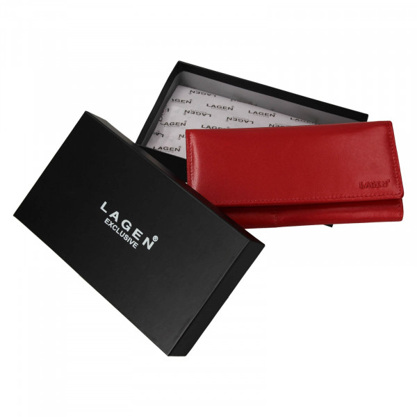Dámská kožená peněženka Lagen Ingea - červená