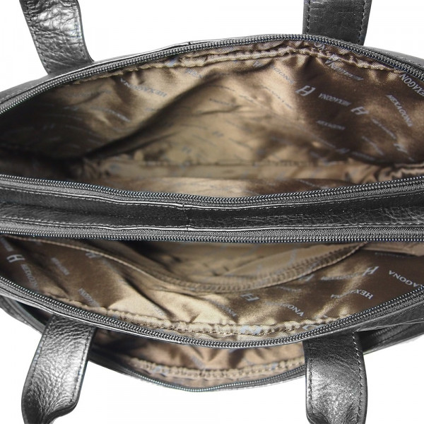 Pánská kožená taška přes rameno Hexagona 129479 - černá