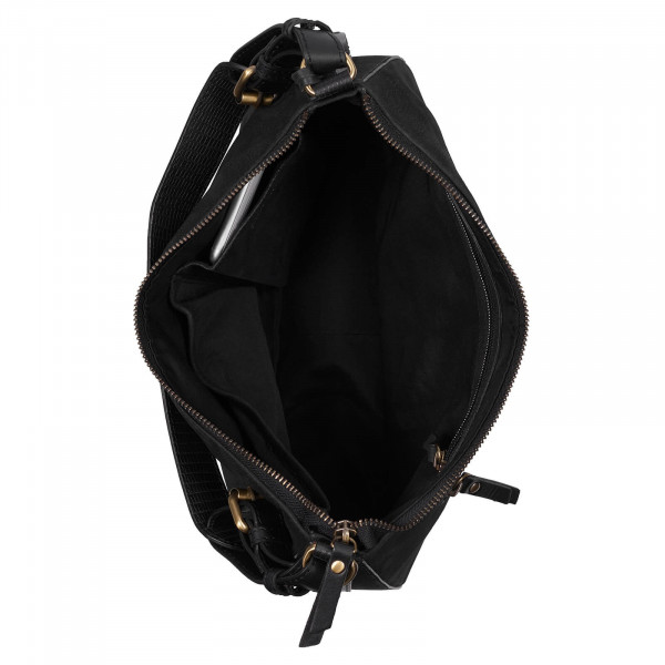 Dámská kožená kabelka přes rameno Burkely Tonna - černá