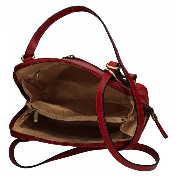 Dámská kožená batůžko kabelka Katana Maura - červená