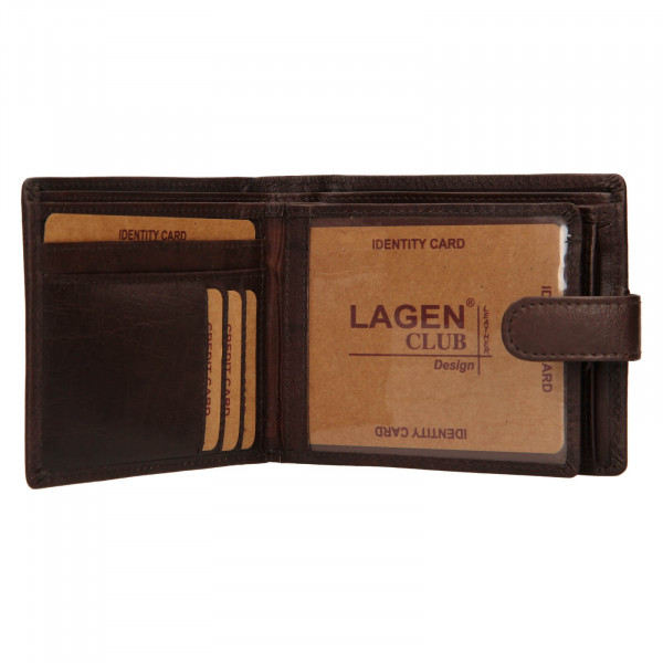 Pánská kožená peněženka Lagen Zdeno - tmavě hnědá
