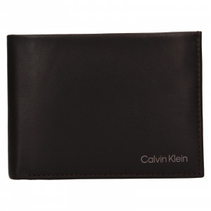 Pánská kožená peněženka Calvin Klein Mims - tmavě hnědá