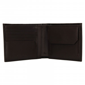 Pánská kožená peněženka Calvin Klein Mims - tmavě hnědá