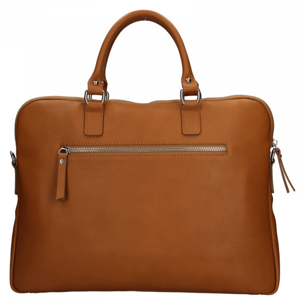 Unisex kožená taška na notebook Facebag Milano - koňak