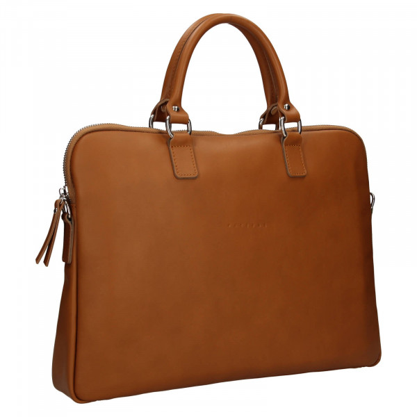 Unisex kožená taška na notebook Facebag Milano - koňak