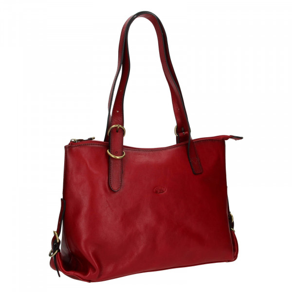 Elegantní dámská kožená kabelka Katana Ligena - červená