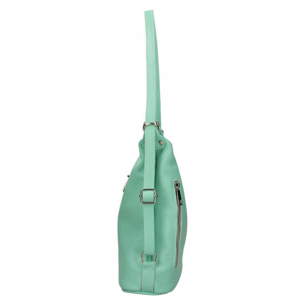 Dámská kožená batůžko kabelka Italia Maura - zelená