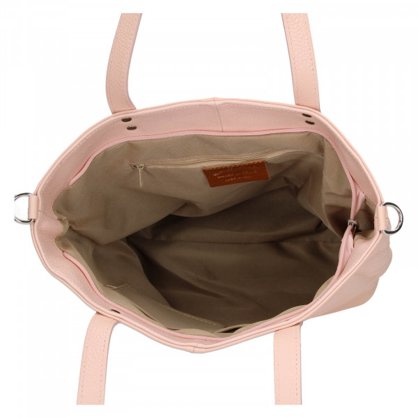 Dámská kožená kabelka Italia Elena - růžová