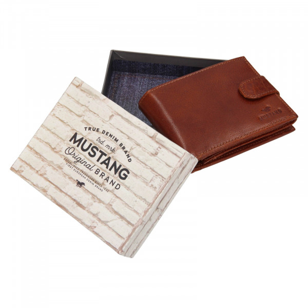 Pánská kožená peněženka Mustang Banel - koňak