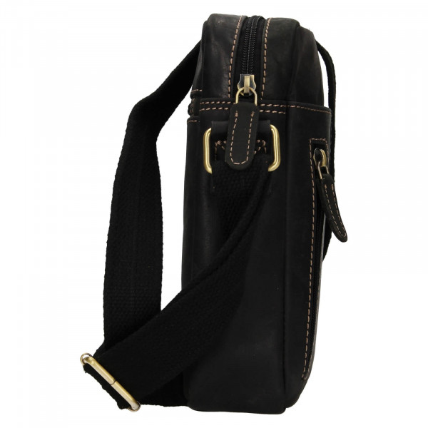 Pánská kožená taška přes rameno HGL Luis - černá