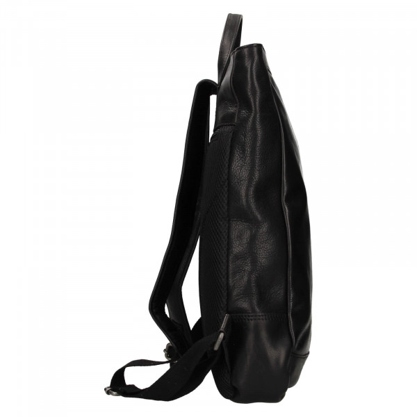 Velký kožený trendy batoh Mustang Linc - černá