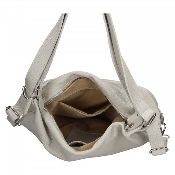 Dámská kožená batůžko-kabelka Italia Ariana - světle šedá