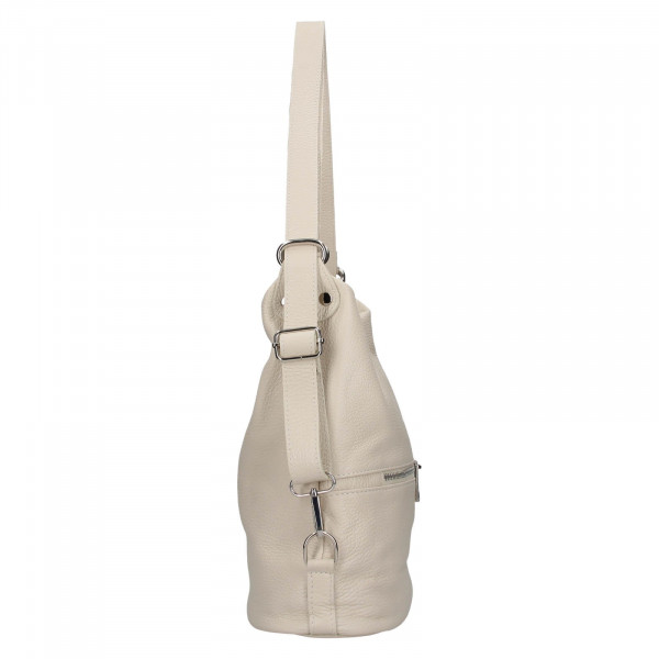 Dámská kožená batůžko-kabelka Italia Ariana - krémová